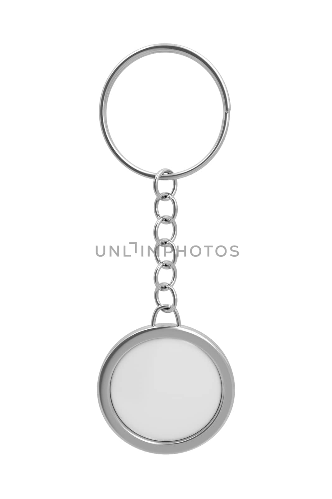 Key ring with space for text isolated on white background