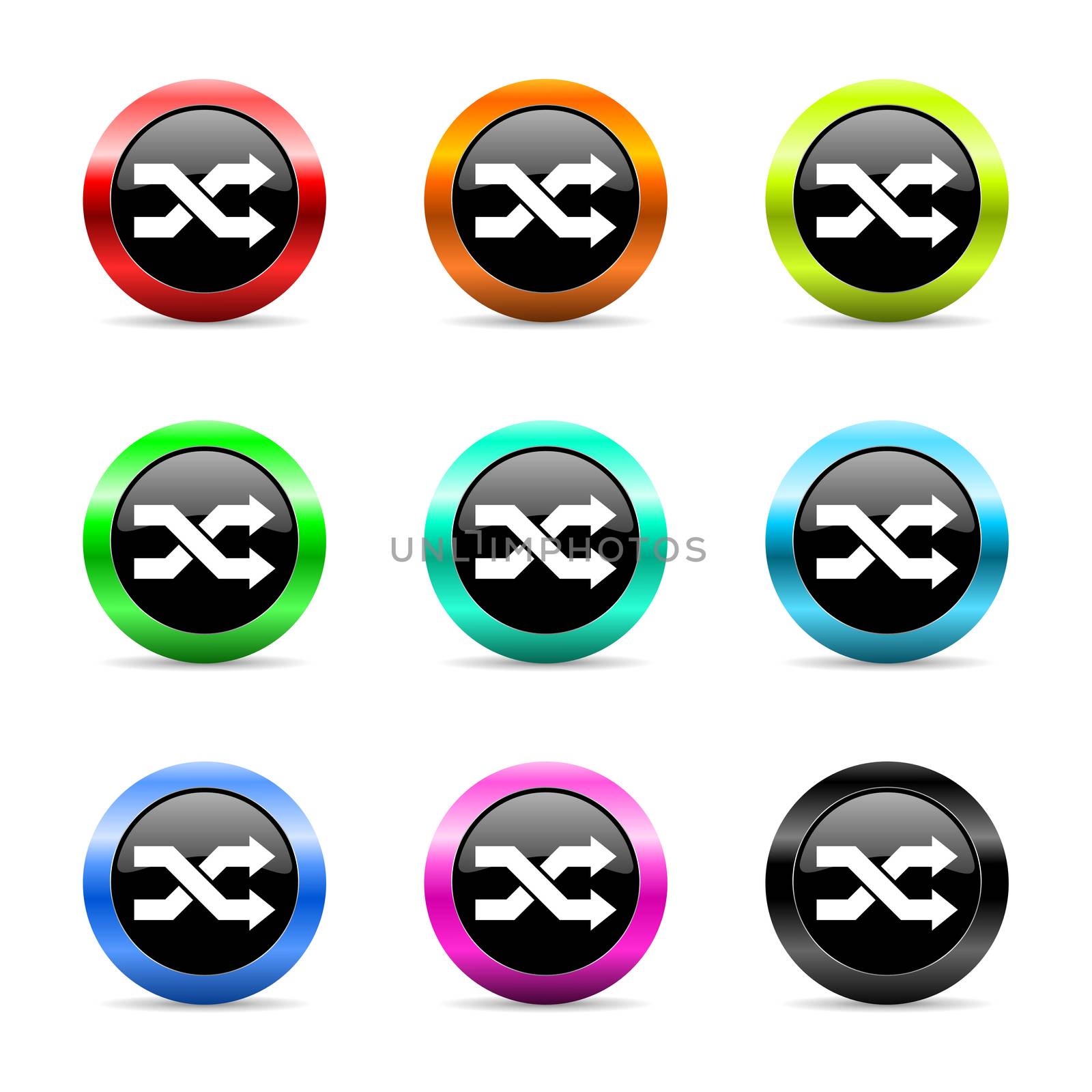 web buttons set on white background