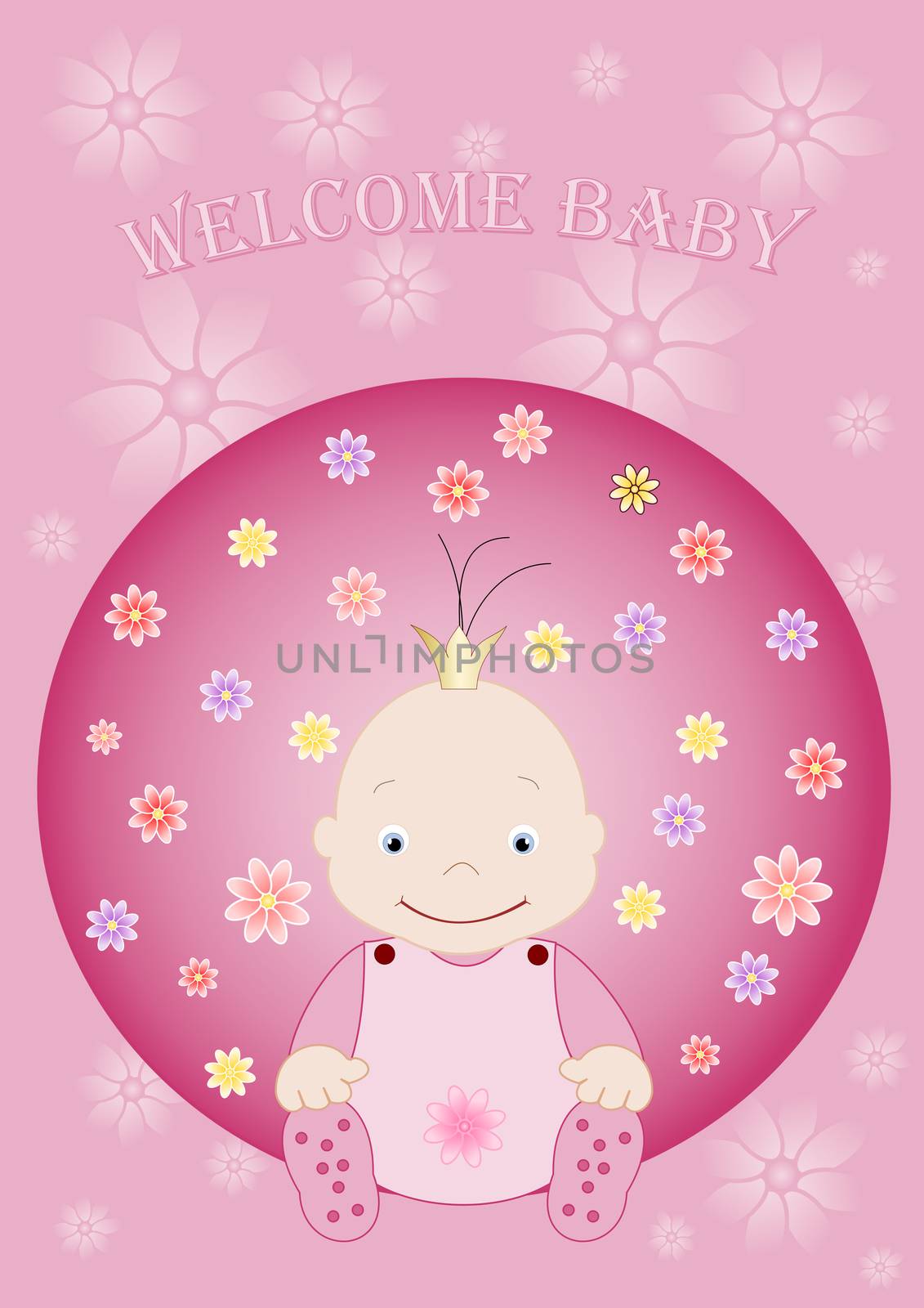 Welcome Baby it is a girl - baby arrival announcement 