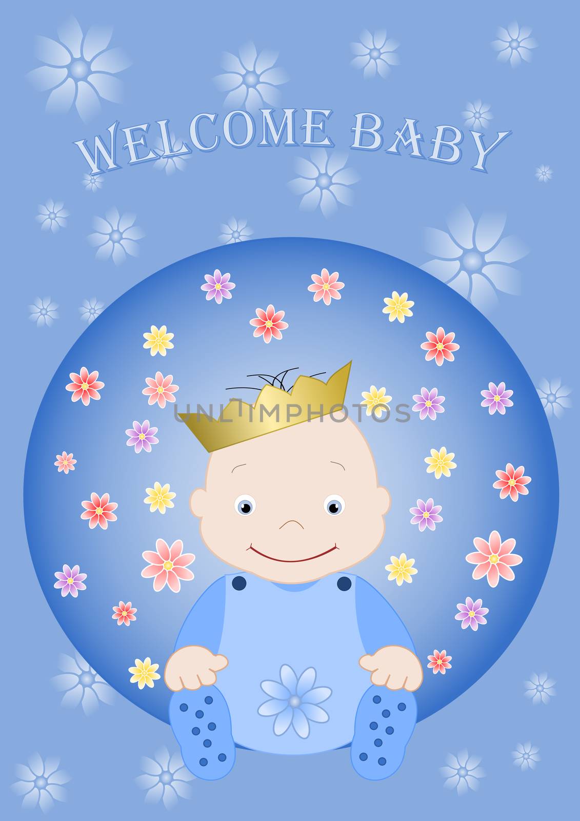 Welcome Baby it is a boy - baby arrival announcement 