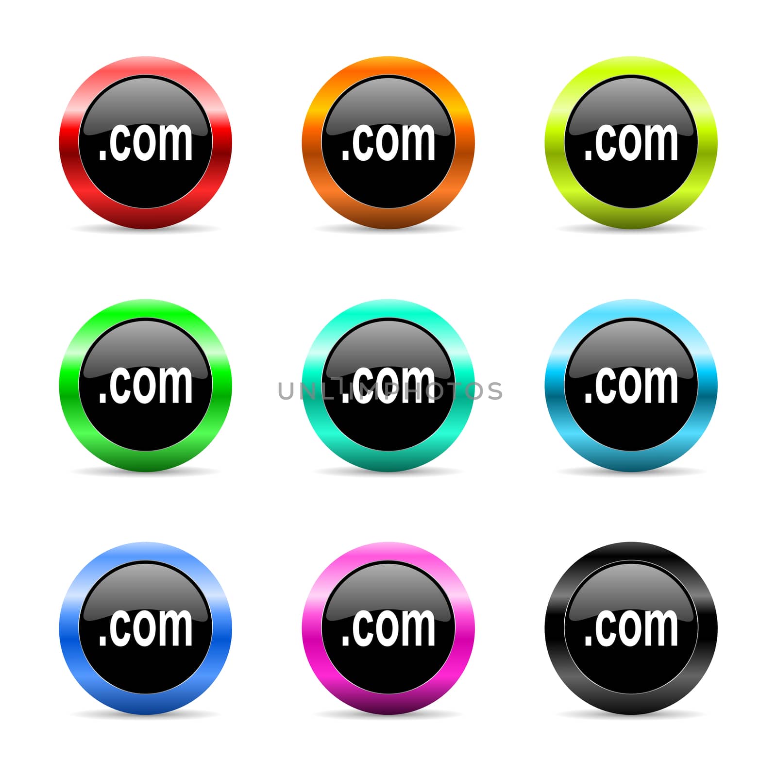 web buttons set on white background