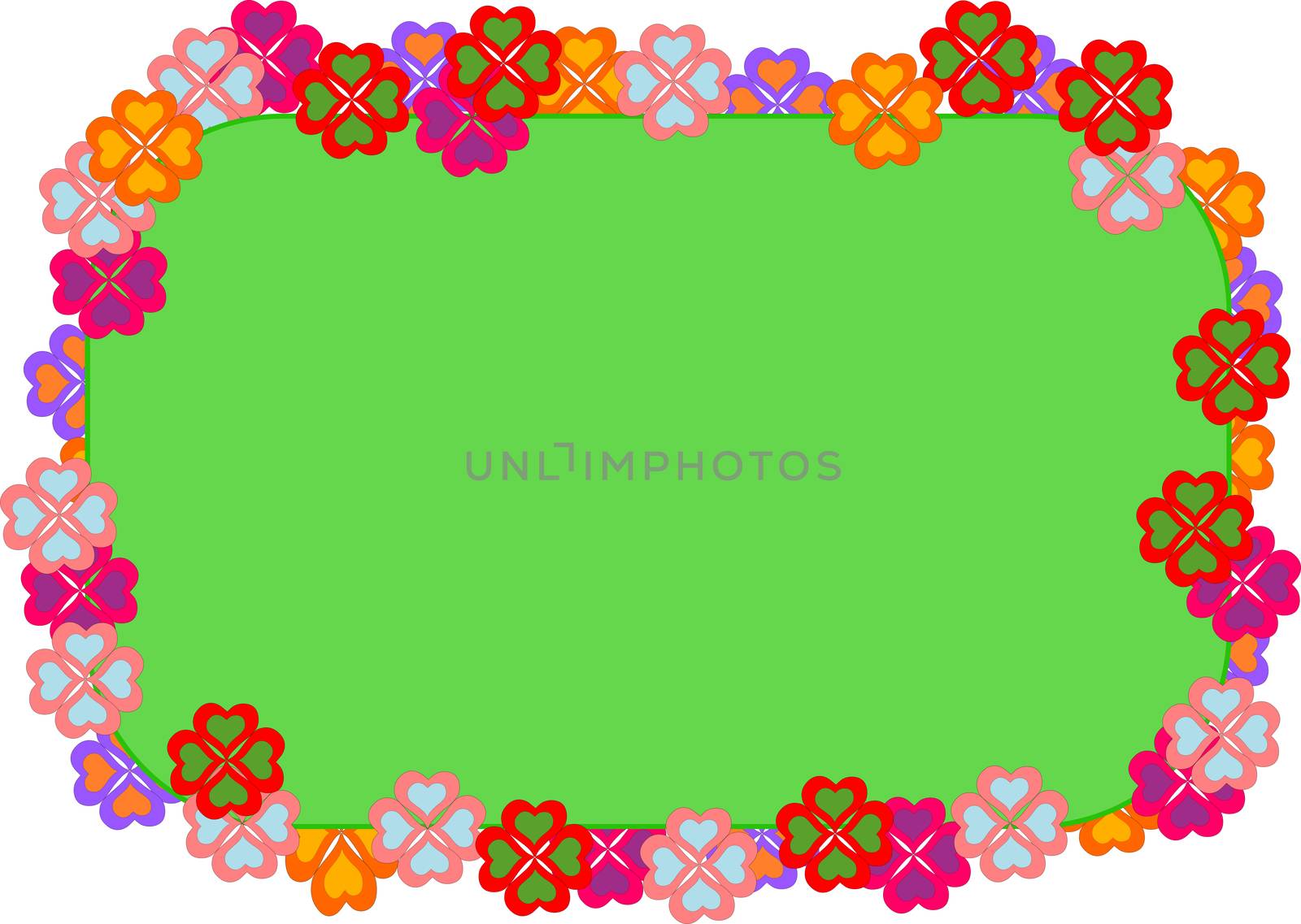 Board with frame made of red and yellow flowers isolated. Border made of flowers-carnations,forget-me-nots,gerbera,asters isolated on a white background