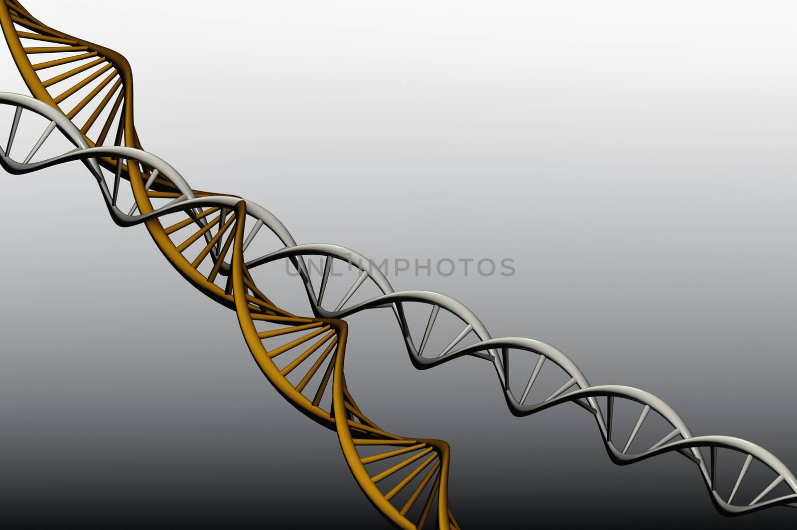 Model 3 D of twisted DNA, rander capture.