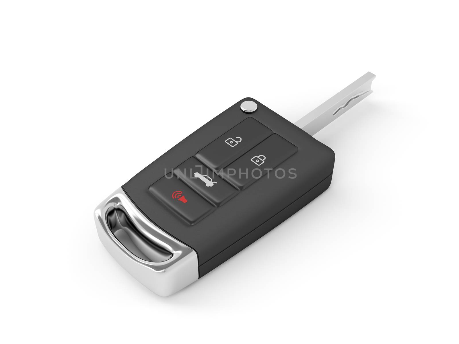 Electronic car key on a white background