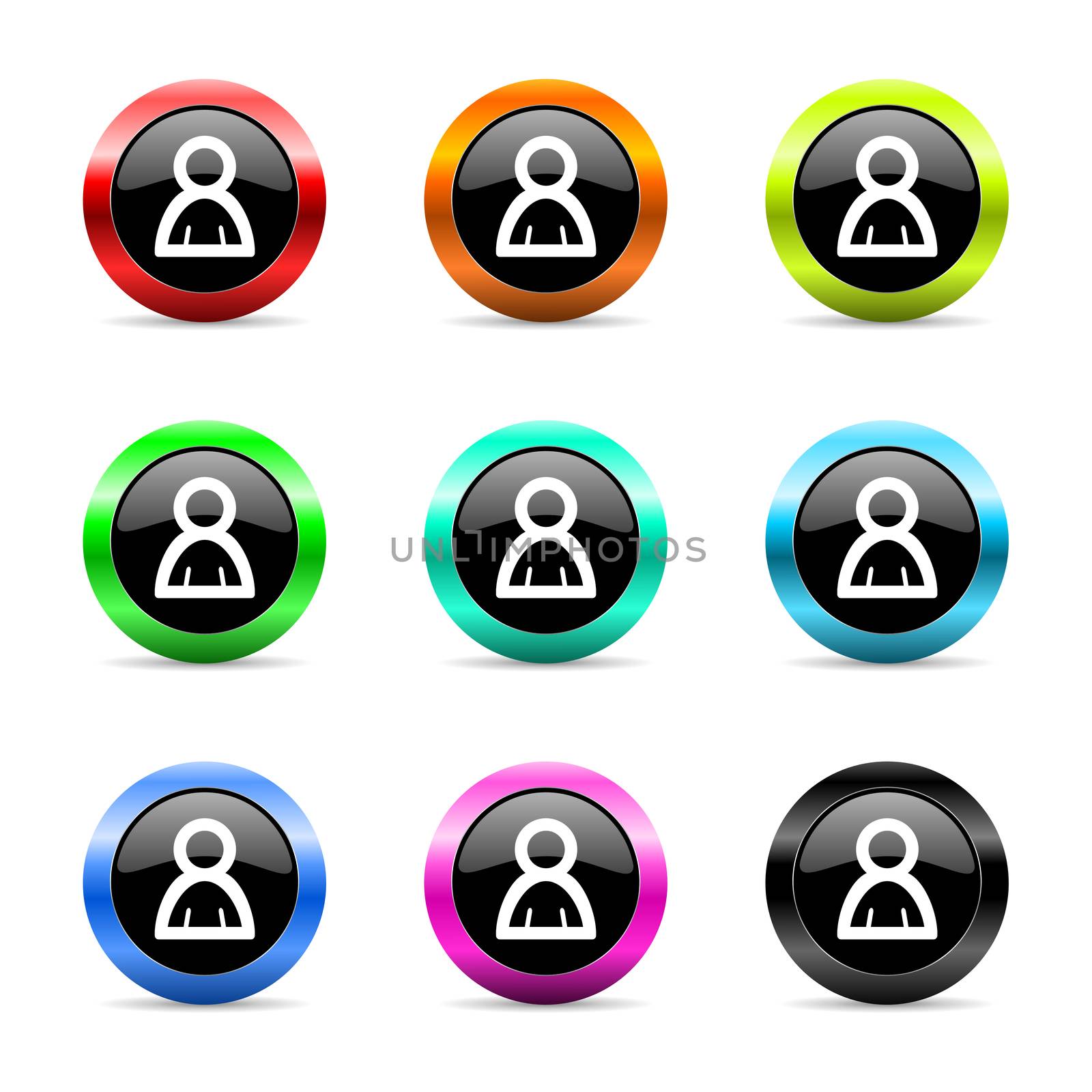web buttons set on white background