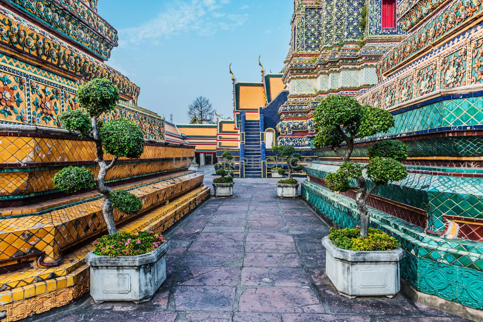 temple interior details Wat Pho temple bangkok thailand