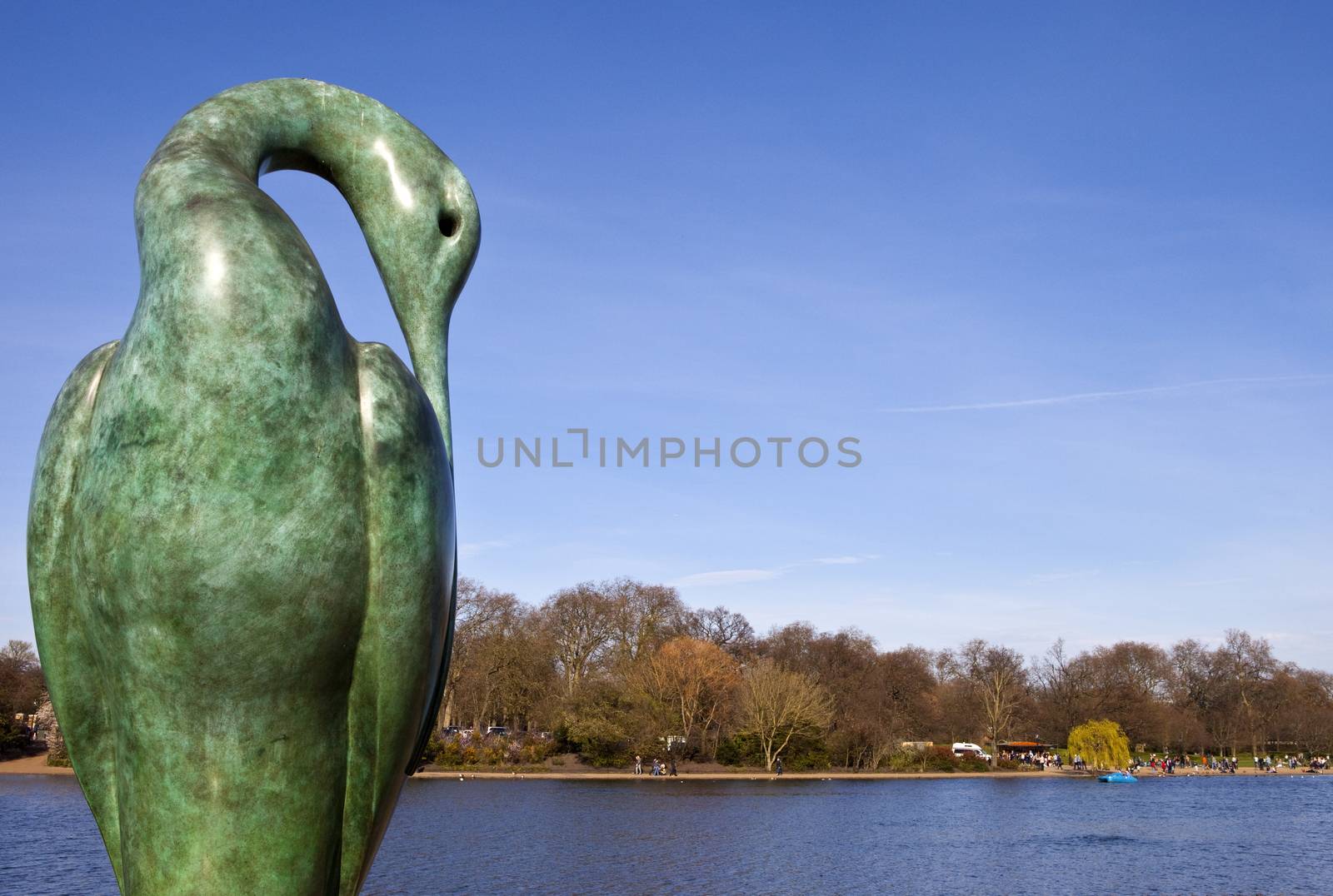 The beautiful Isis sculpture by the Serpentine in London's Hyde Park.