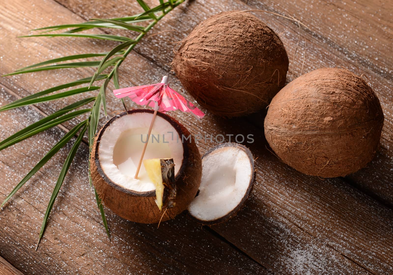 Malibu drink in coconut
