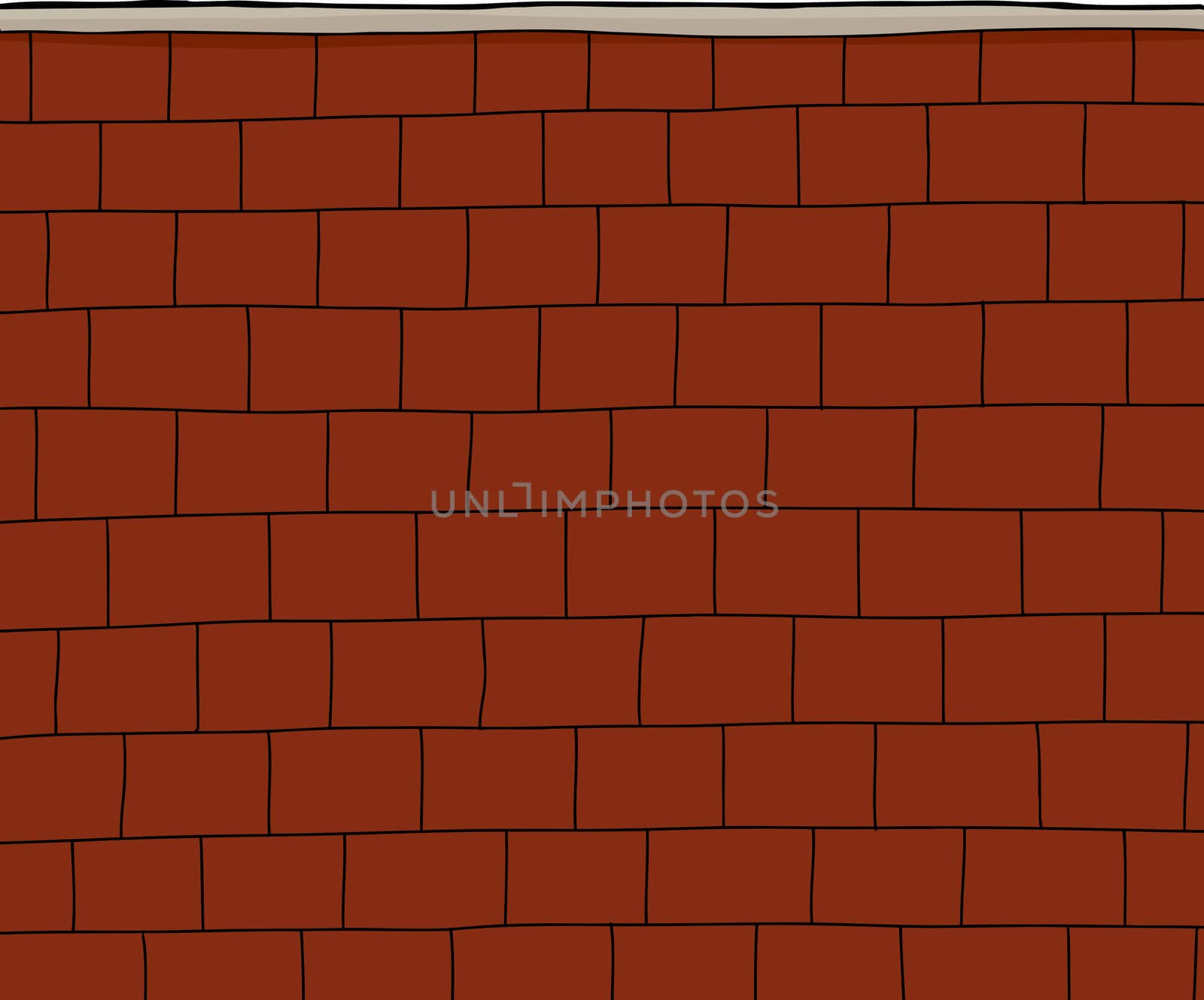 Blank brick wall cartoon over white background