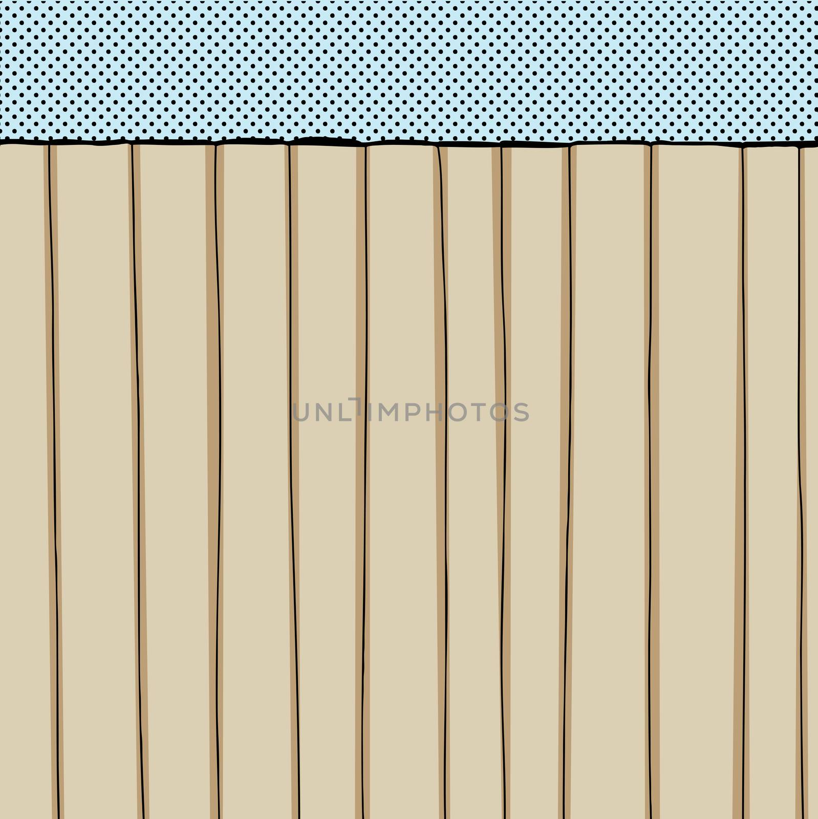 Tall comic fence background with halftone dots