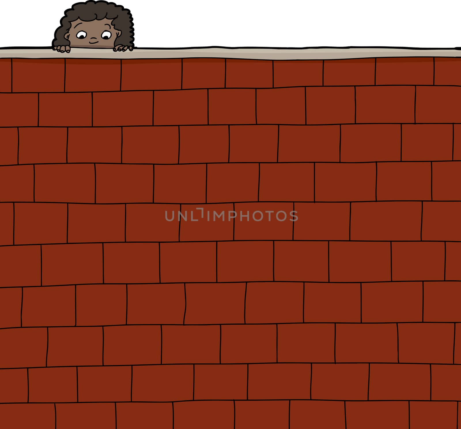 Girl Looking Over Wall by TheBlackRhino