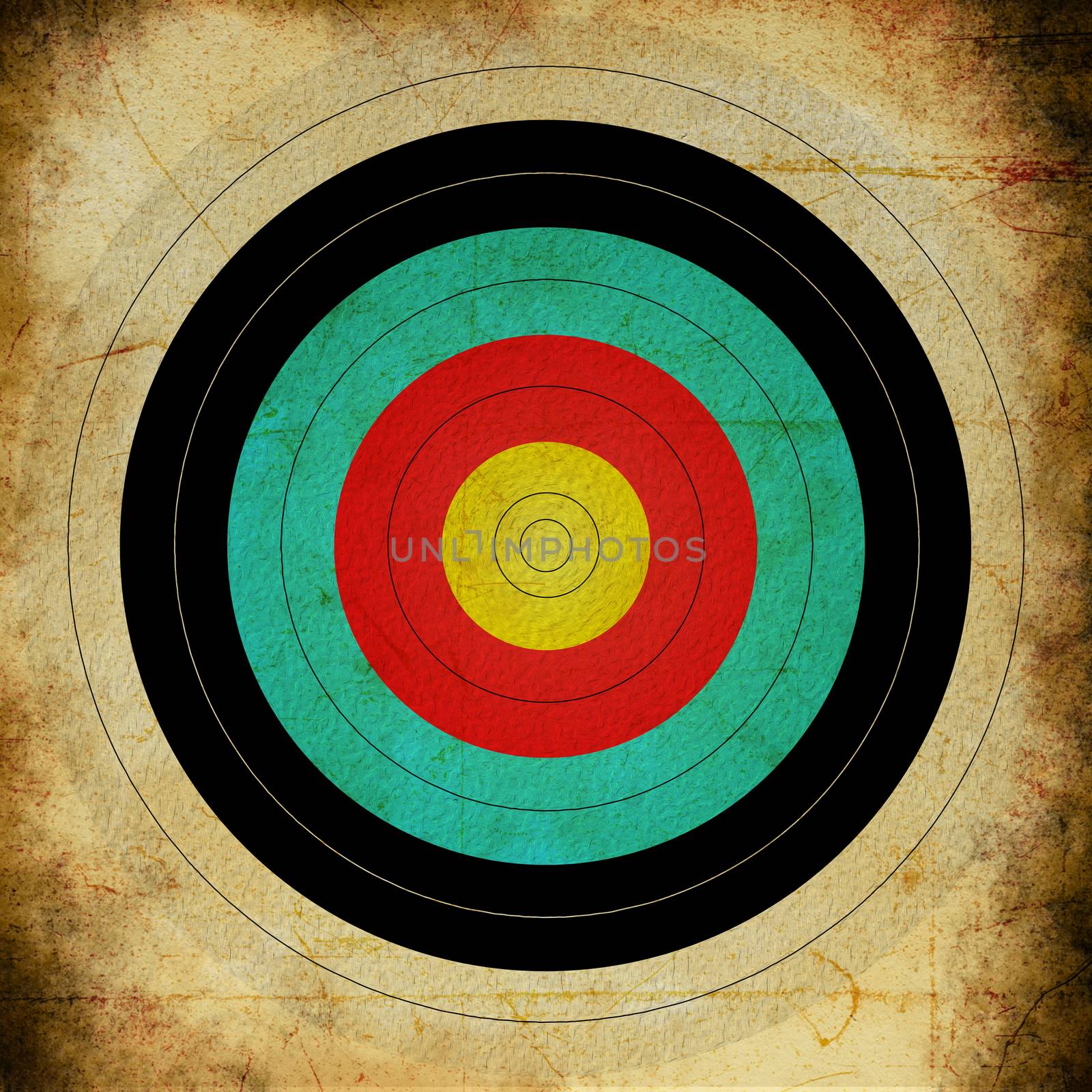 texture, vintage background of the bullseye design on grunge pap by tor00722
