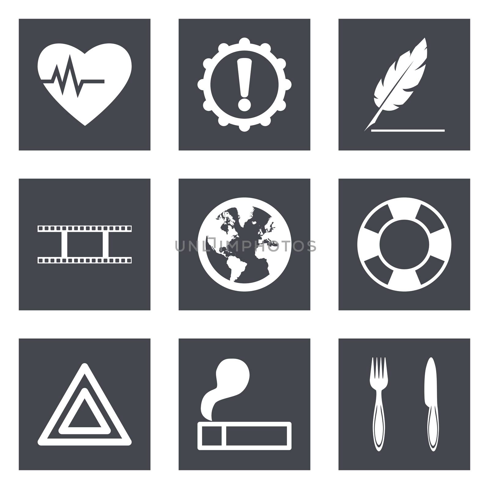 Icons for Web Design and Mobile Applications set 9. Vector illustration.