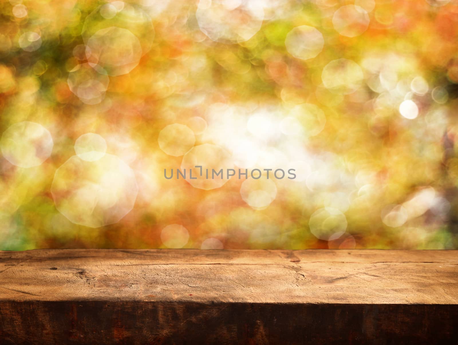 Autumn table for product dsiplays