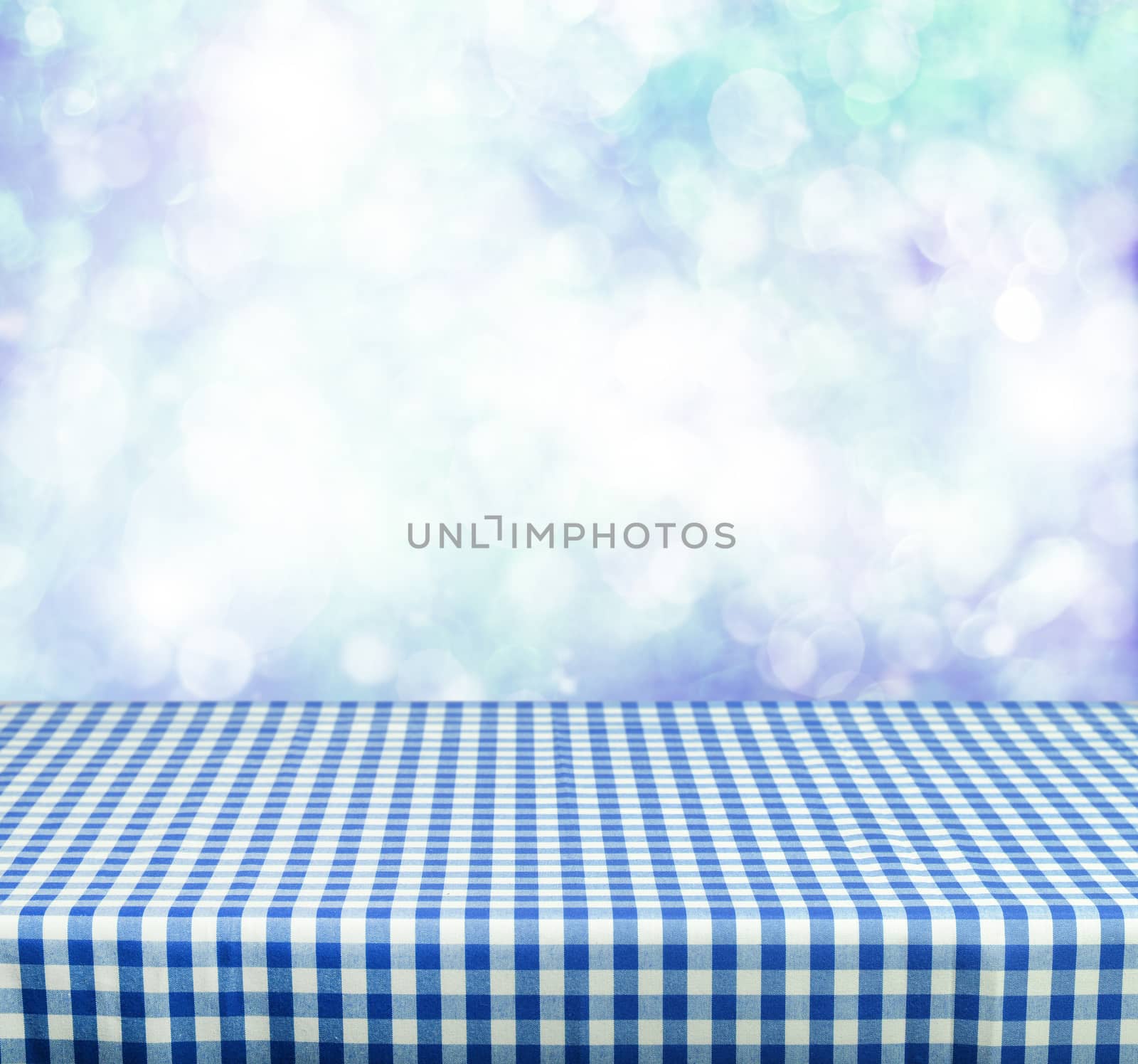 Empty table and winter background