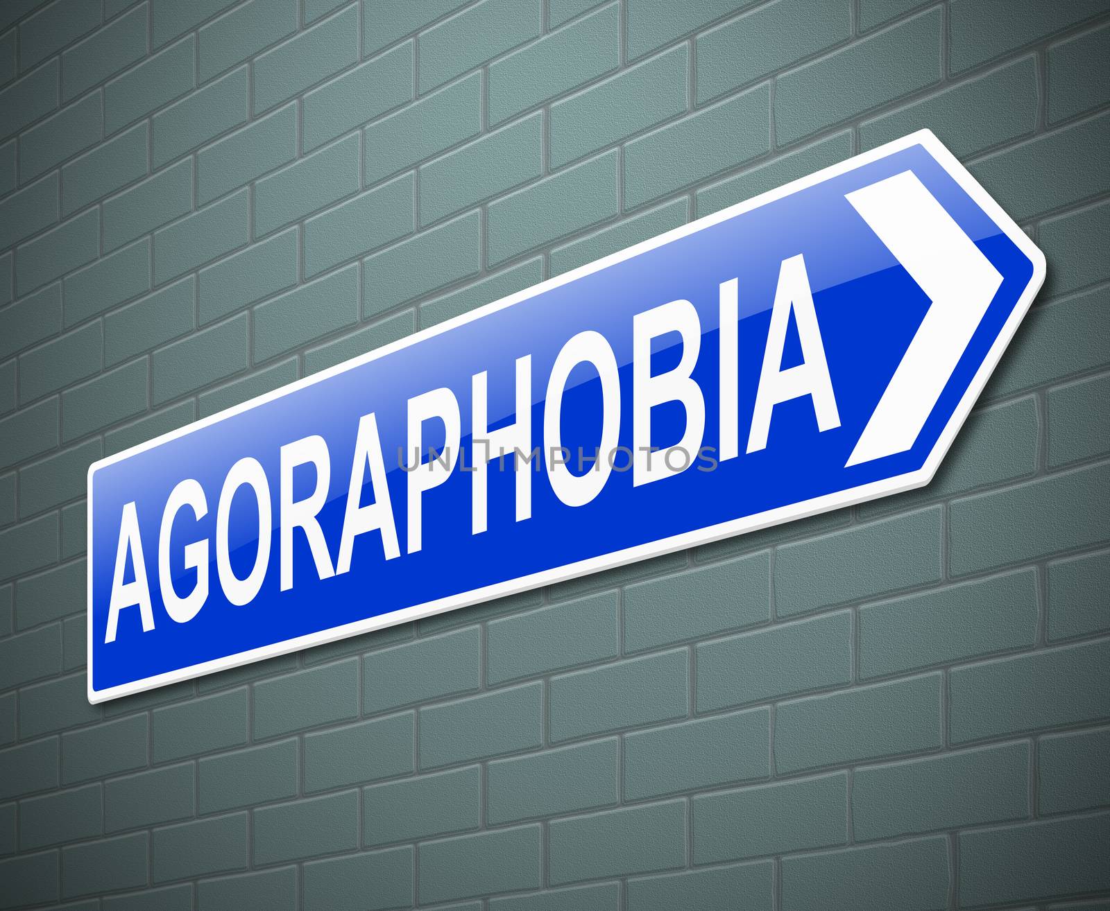 Illustration depicting a sign with an agoraphobia concept.