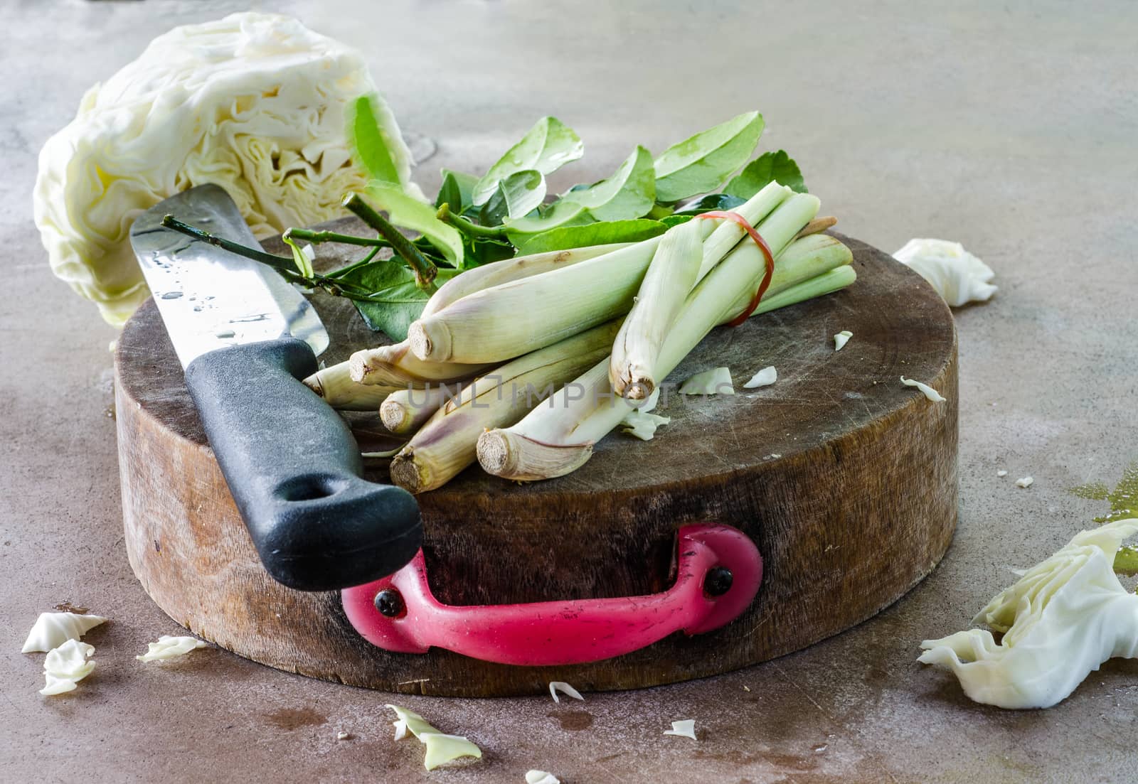 prepared vegetable on the trencher 