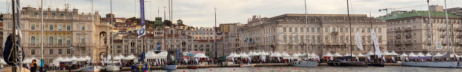 TRIESTE, ITALY - OCTOBER, 11: View of Trieste during the time of 45. Barcolana regatta on October 11, 2013