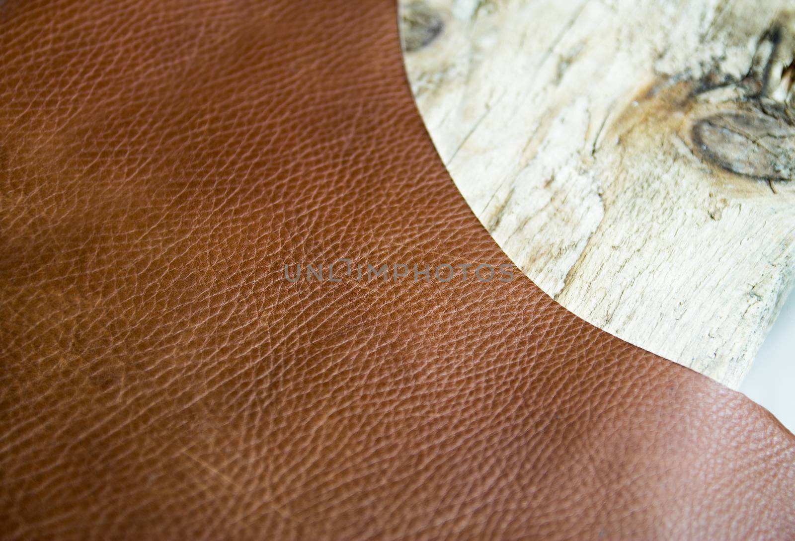 Brown leather texture closeup by aa-w