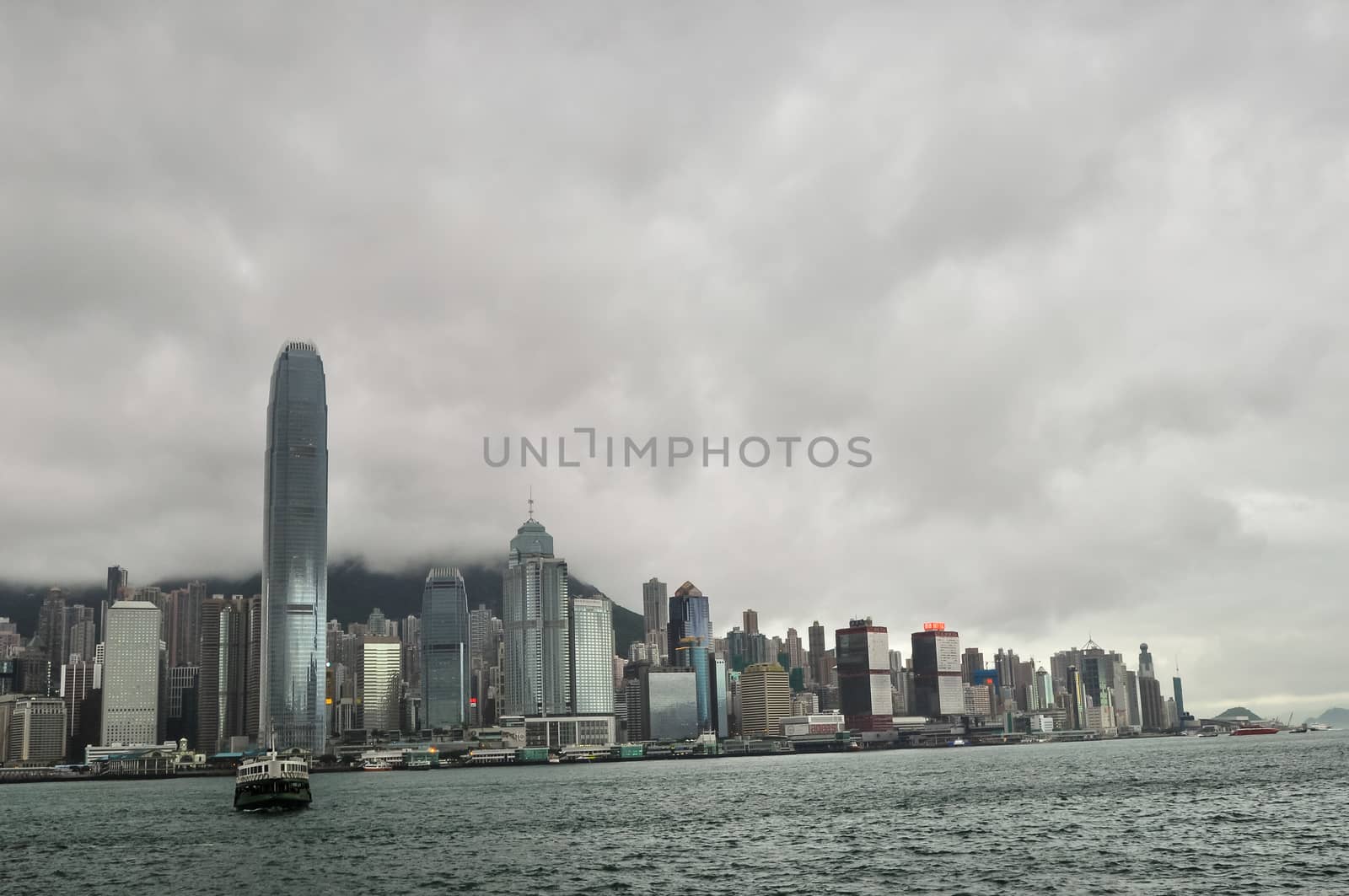 Hong Kong Skyline Island from Kowloon China.