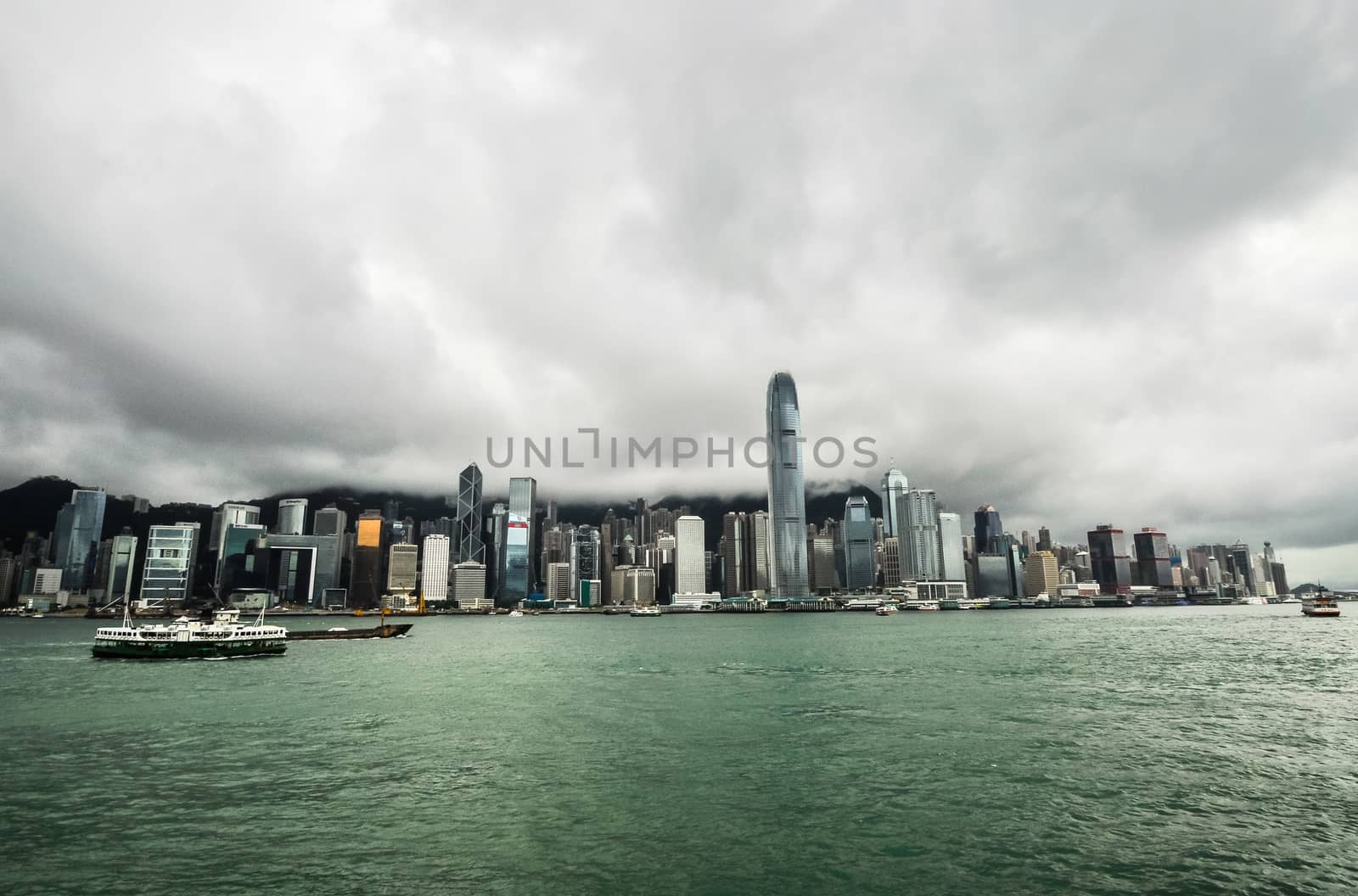 Hong Kong Skyline Island from Kowloon China.