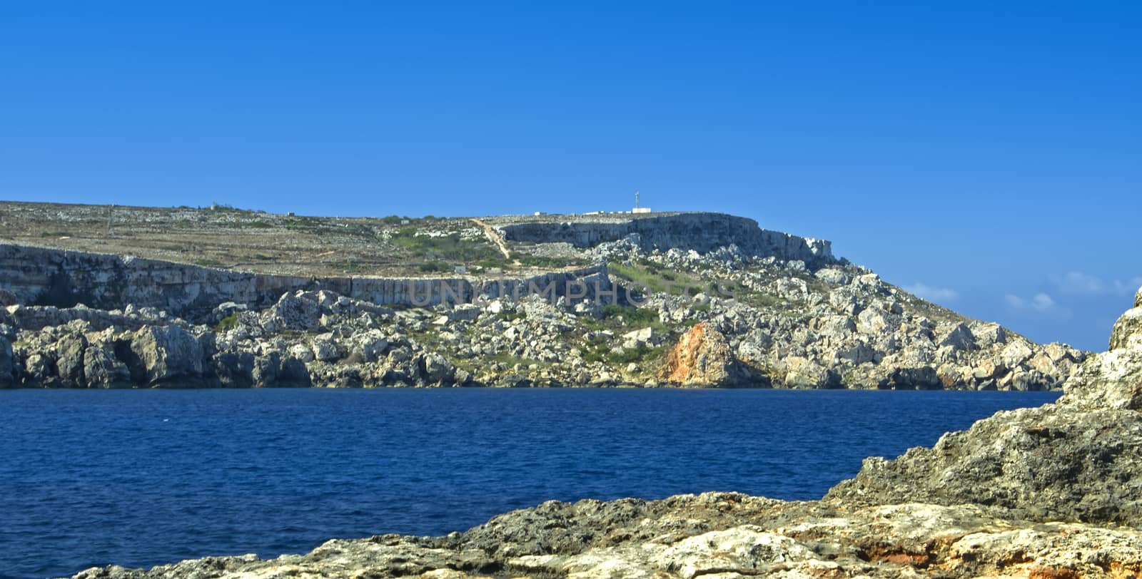 Rocky coastline in the vicinity of Cirkewwa - north-western Malta