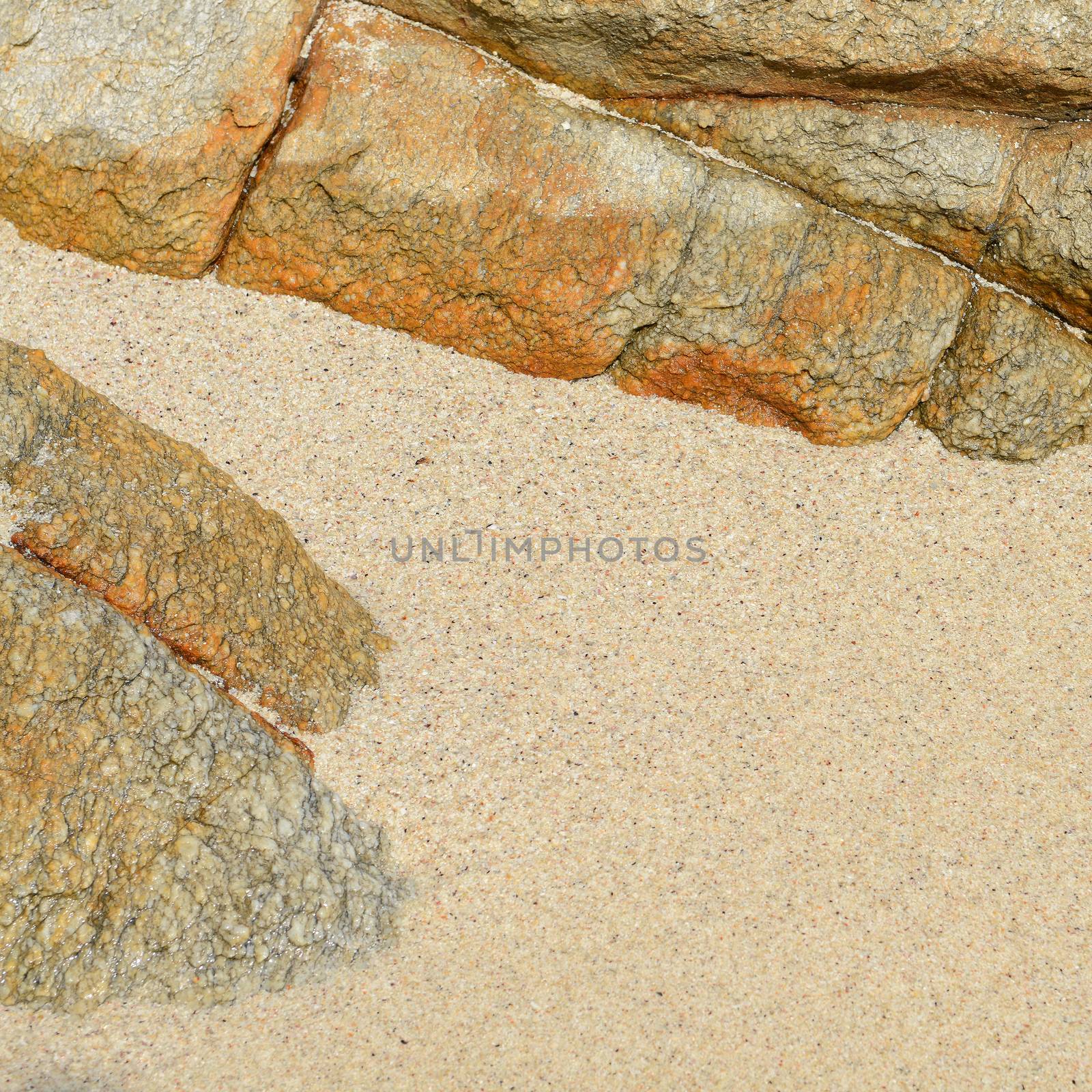 Sand beach rocks beautiful pattern and texture 