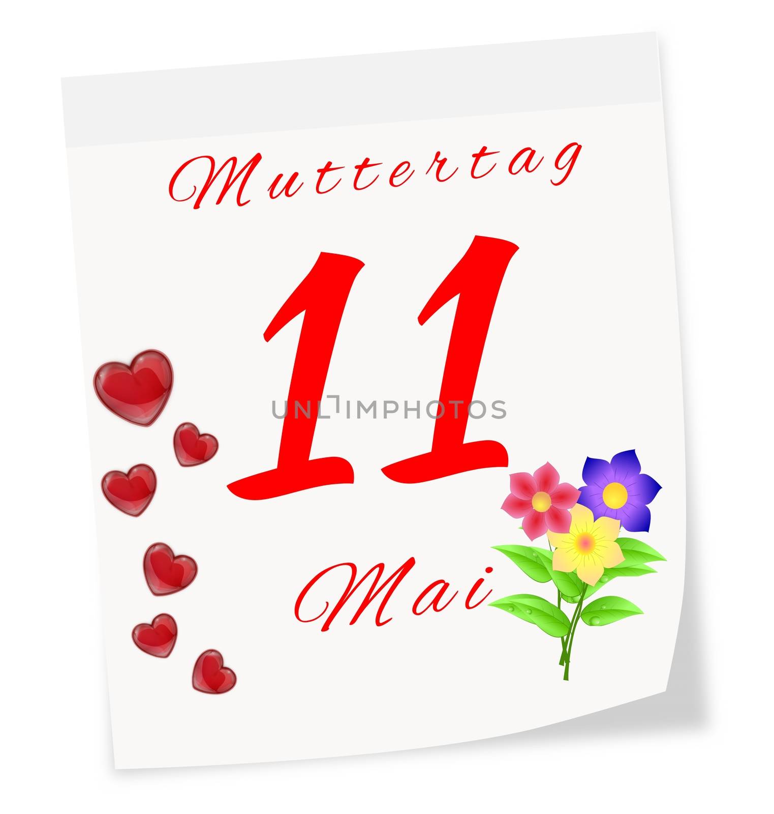 International Mother's Day on May 11 th. Page of calendar