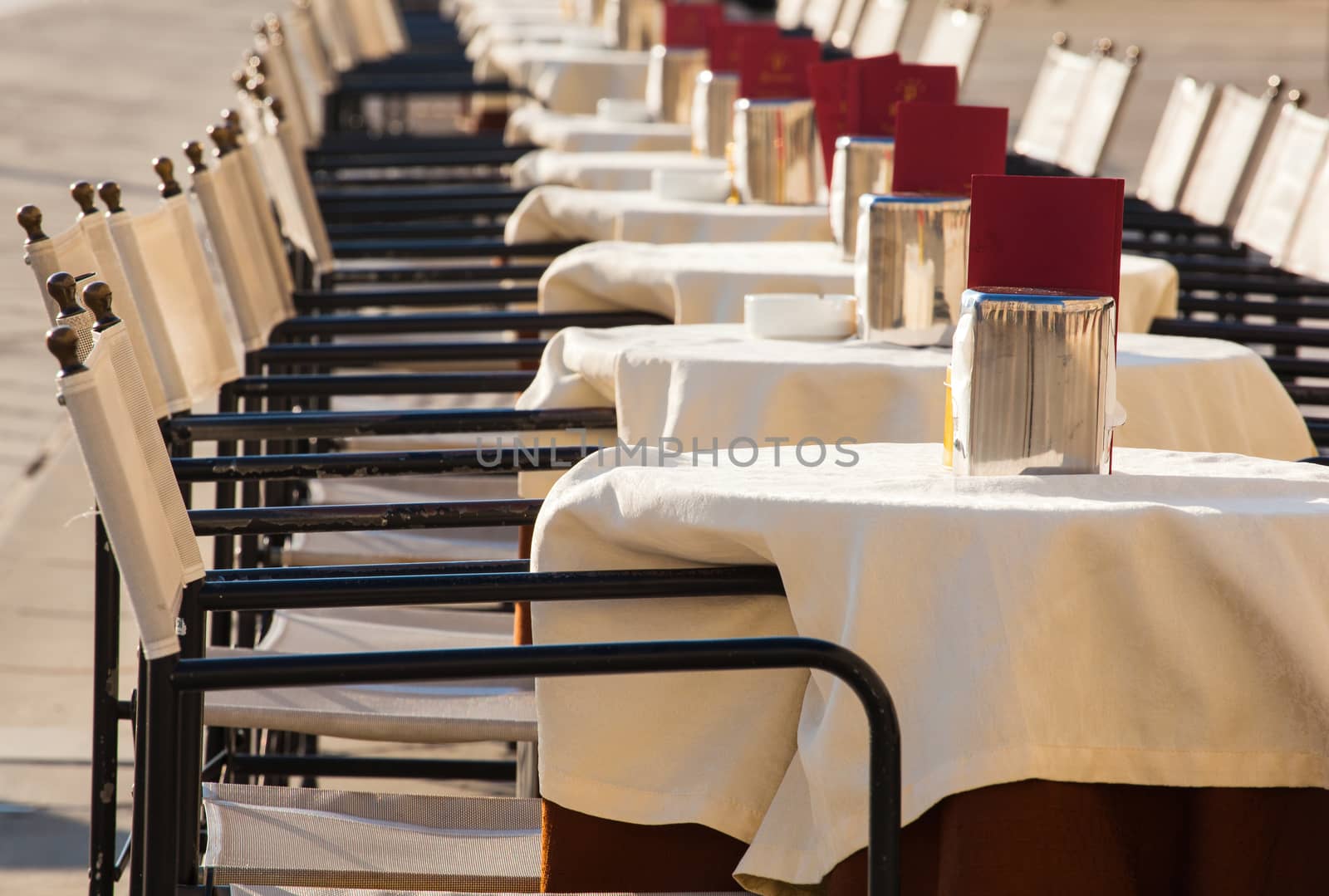 Chairs and tables of Outdoor coffee bar