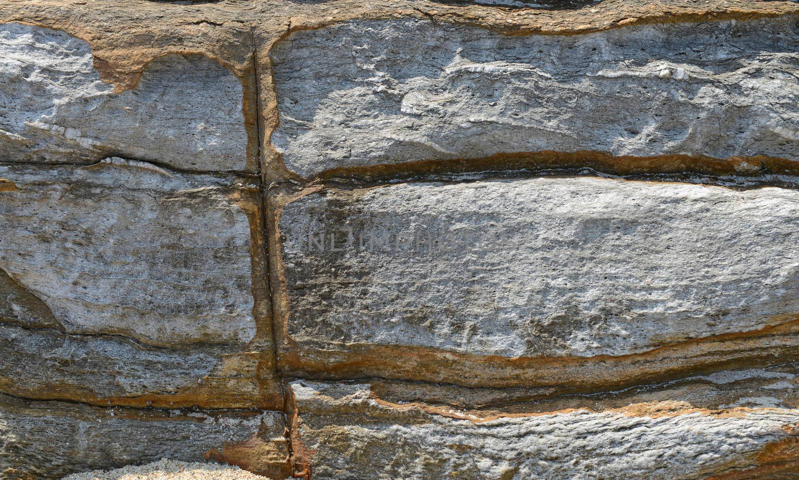 beautiful pattern and texture in Stone at the coast 
