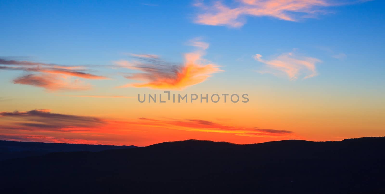 View of nice countryside sunset in italy