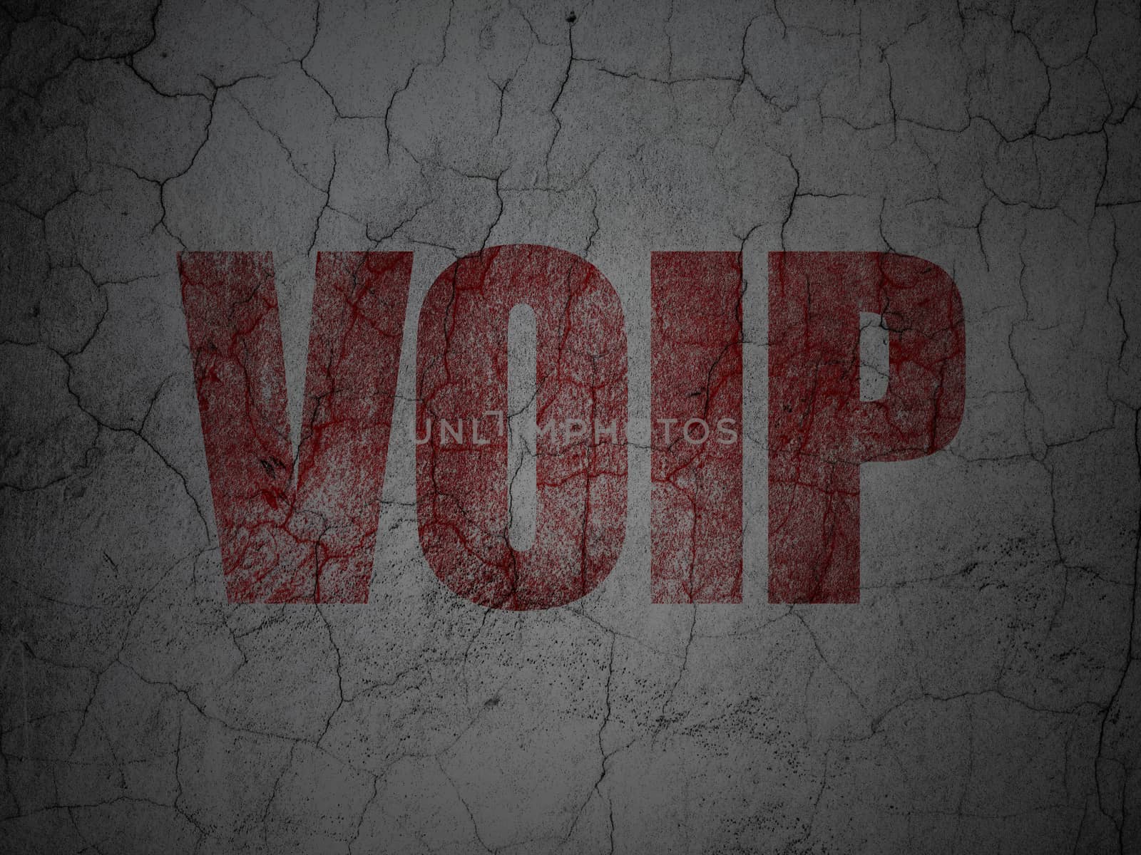 Web development concept: VOIP on grunge wall background by maxkabakov