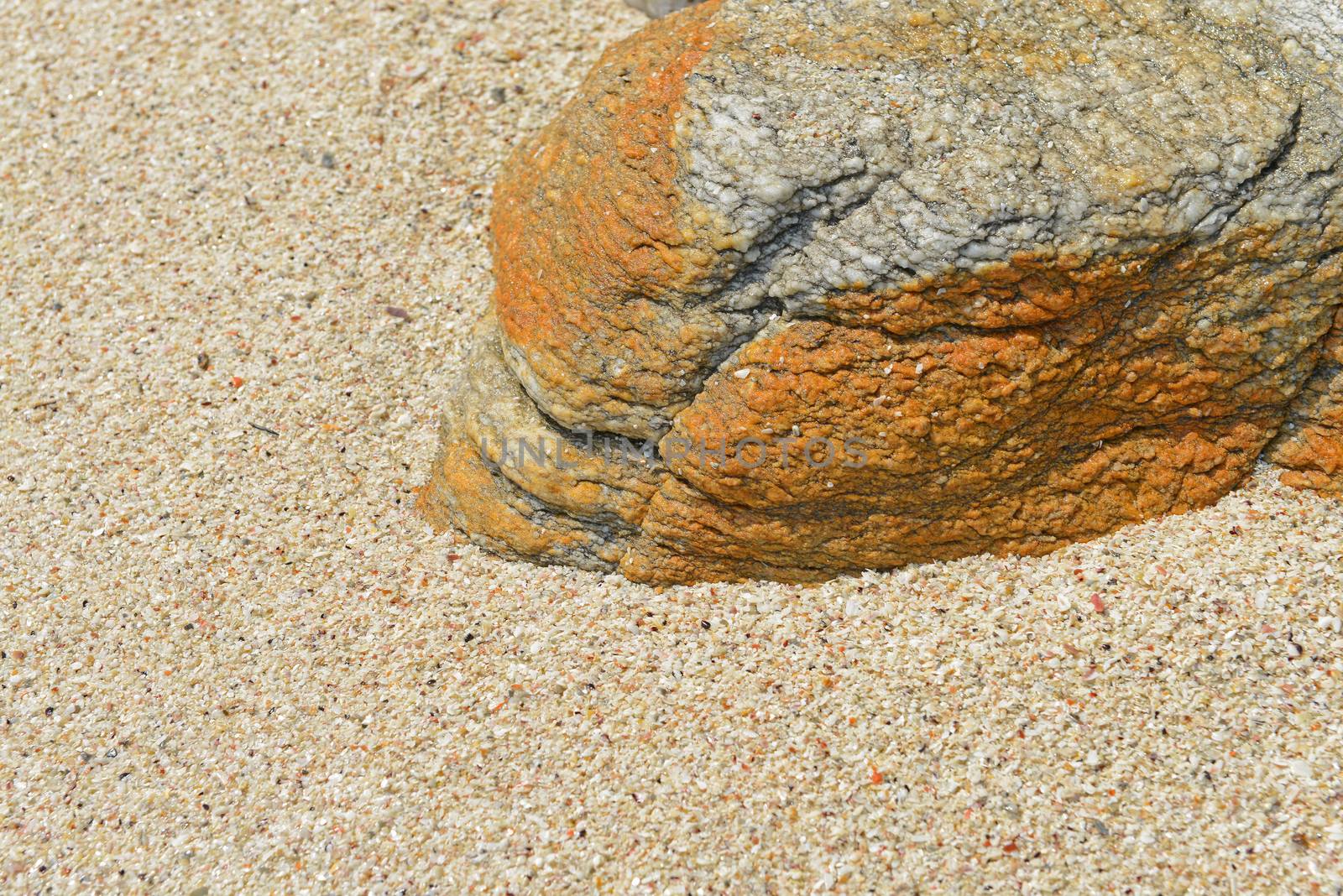 Sand beach rocks beautiful pattern and texture 