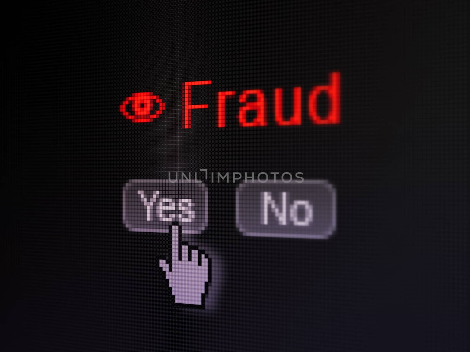 Safety concept: Eye icon and Fraud on digital computer screen by maxkabakov