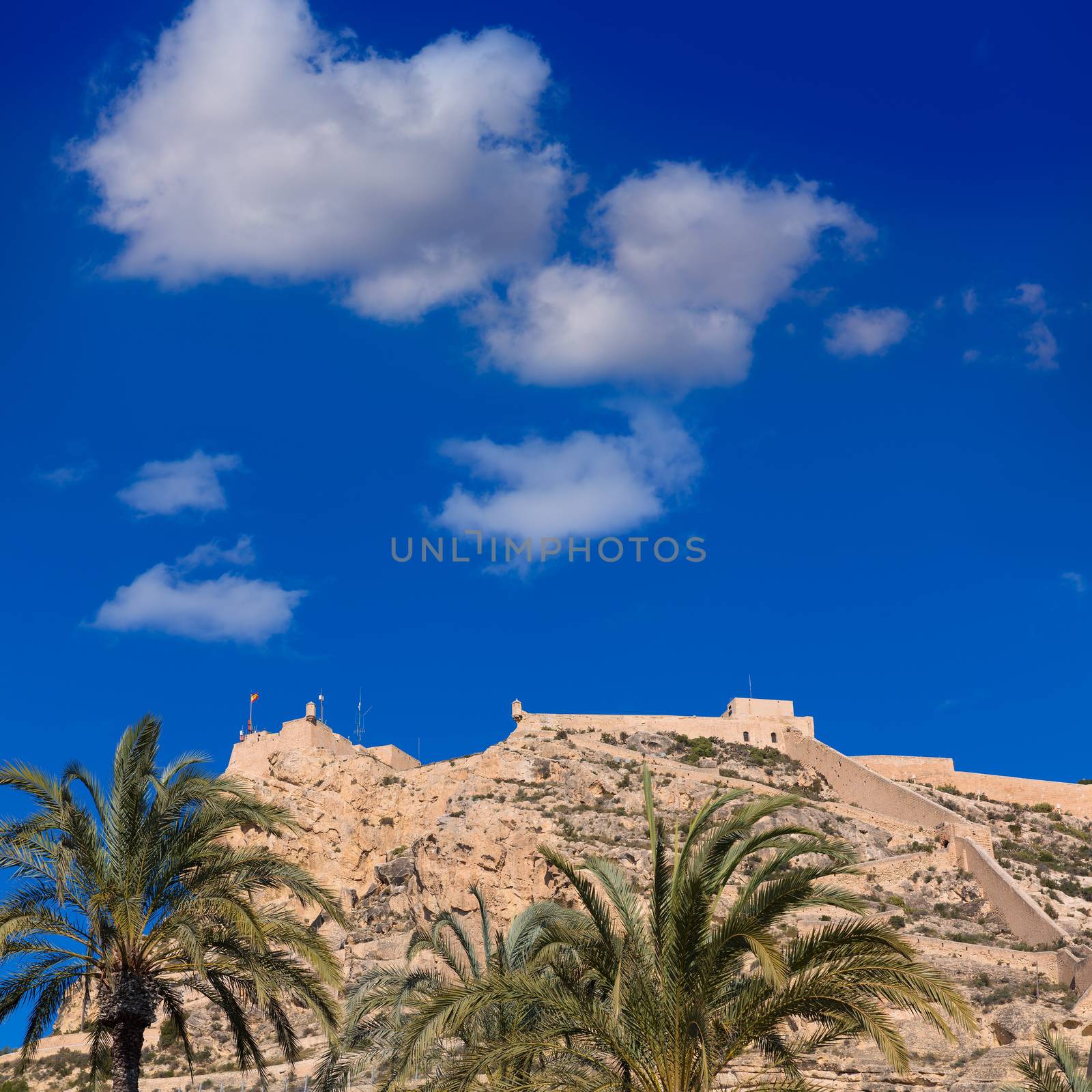 Alicante Santa Barbara castle in Mediterranean spain by lunamarina