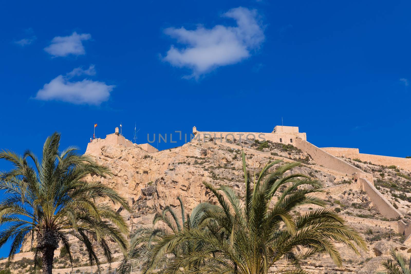 Alicante Santa Barbara castle in Mediterranean spain by lunamarina