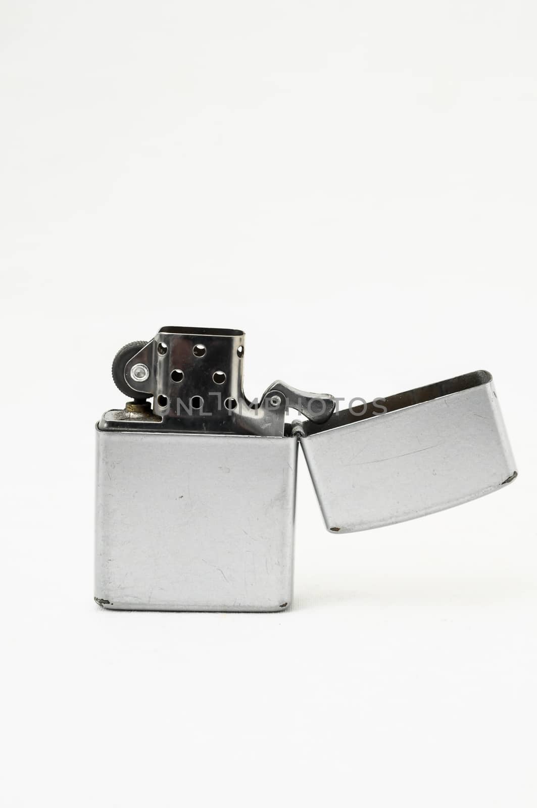 Vintage Zippo Style Lighter On a White Background