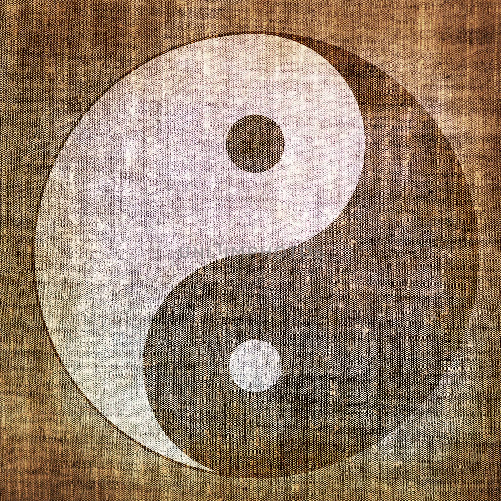 Grunge yin yang symbol background