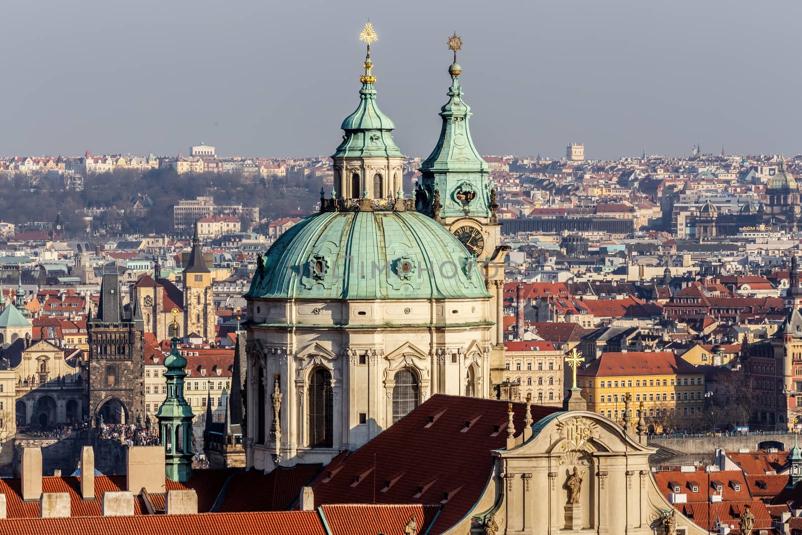 Prague city photo, view from prague castle hill