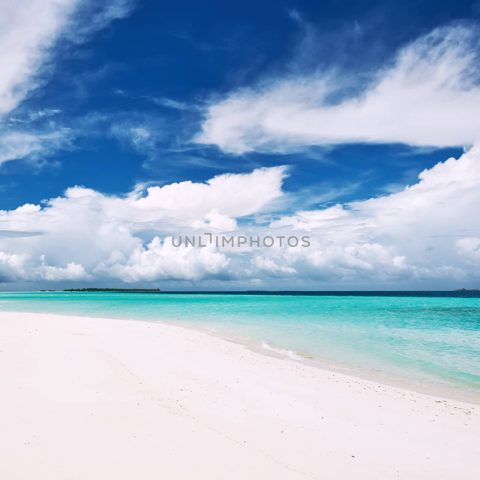 Beautiful beach with sandspit at Maldives by haveseen