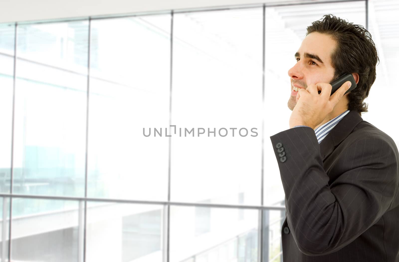 young business man on the phone at the office