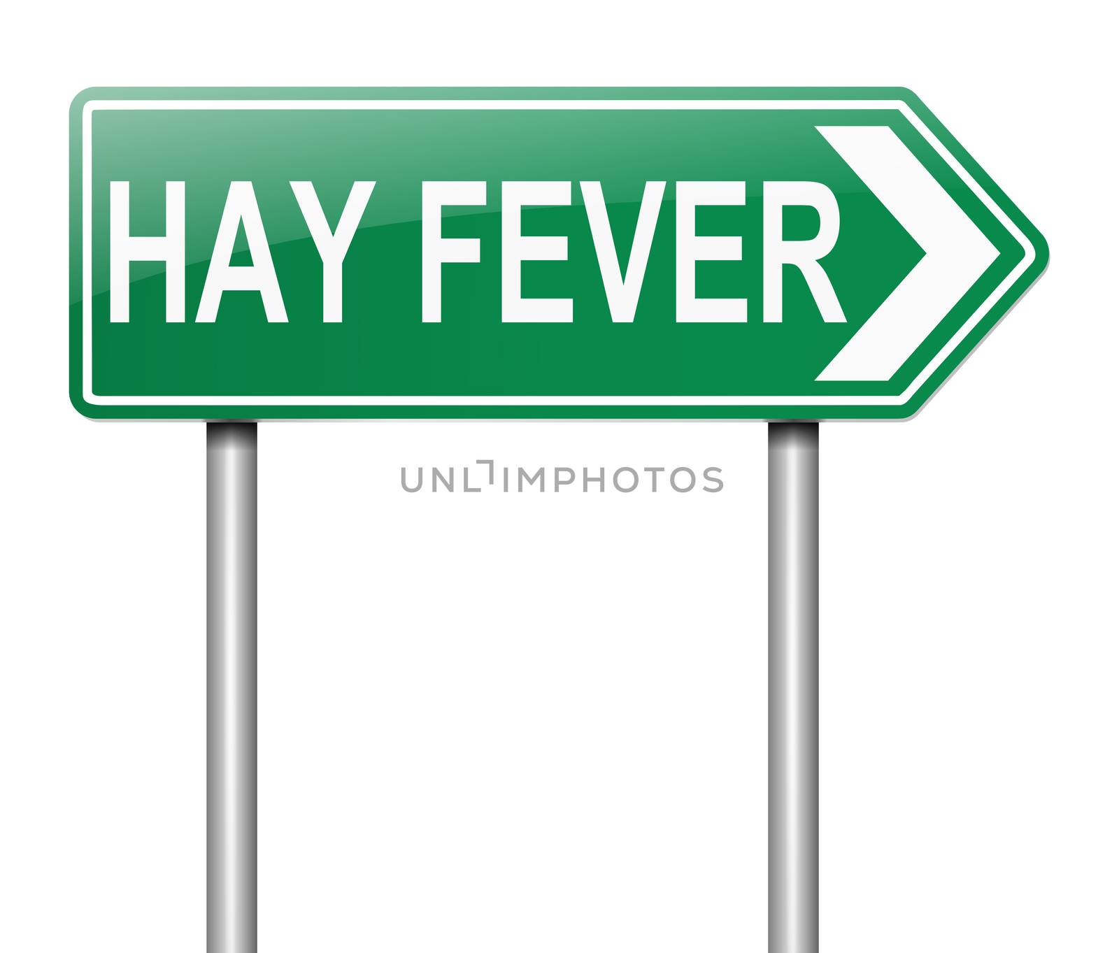 Illustration depicting a sign with a Hay fever concept.