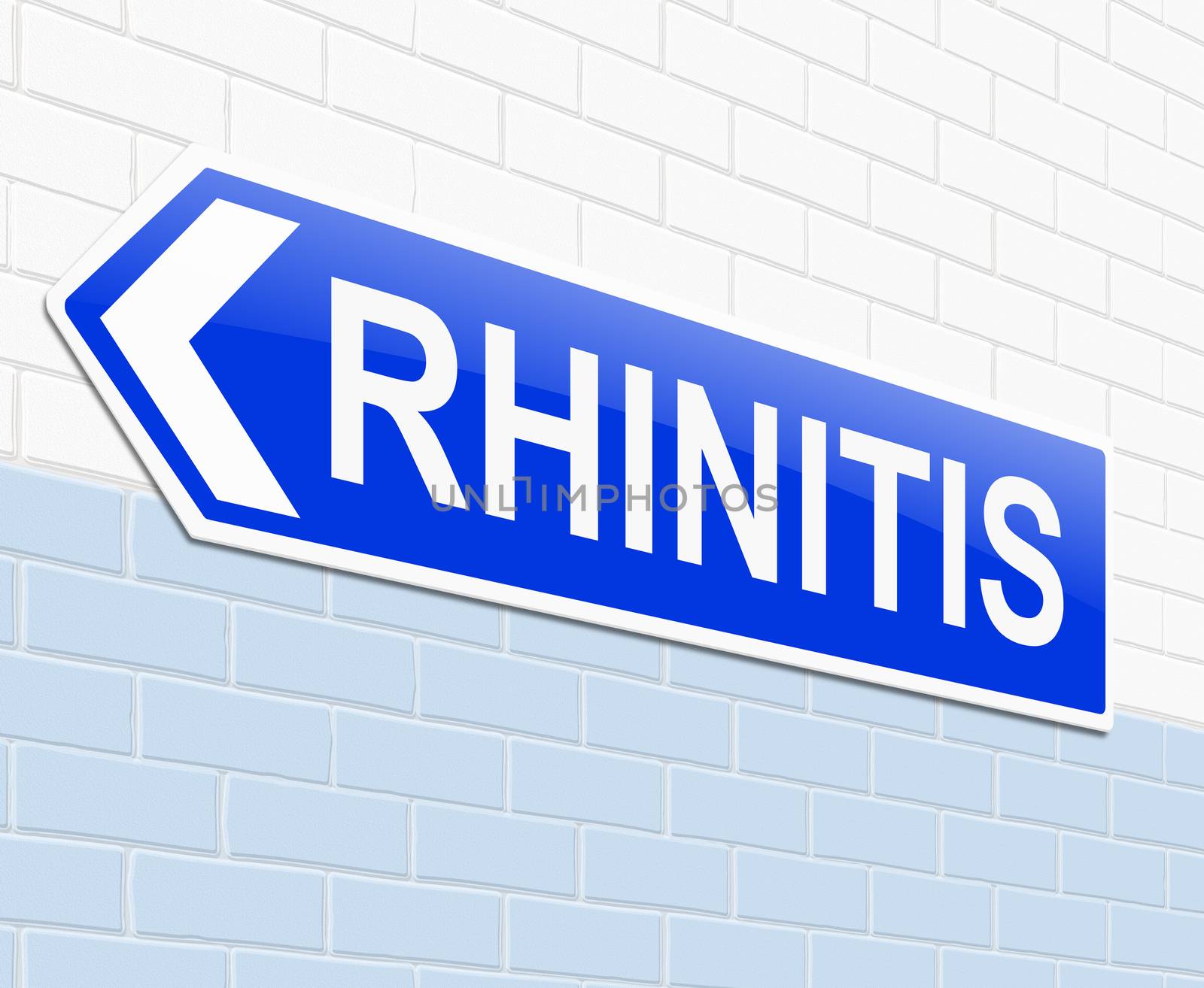 Illustration depicting a sign with a Rhinitis concept.