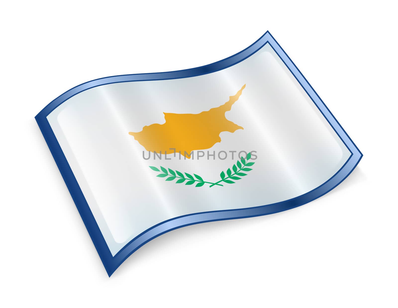 Cyprus Flag Icon, isolated on white background.