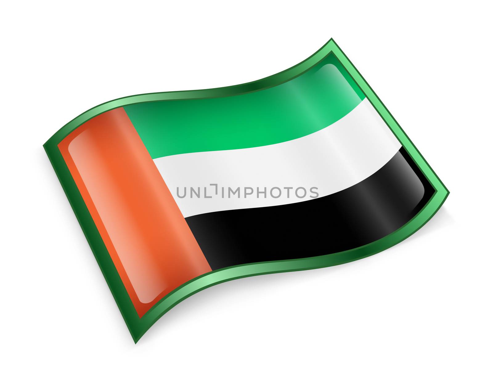 United Arab Emirates Flag Icon, isolated on white background.