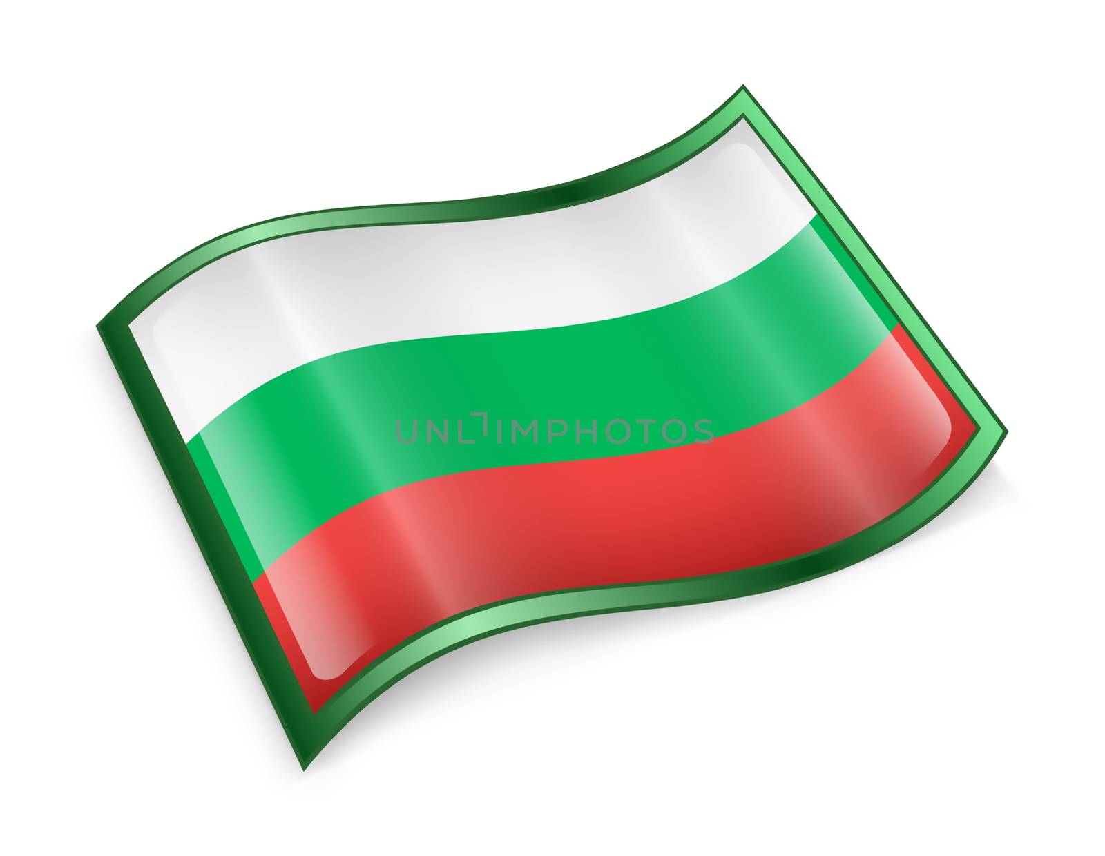 Bulgaria Flag Icon, isolated on white background.