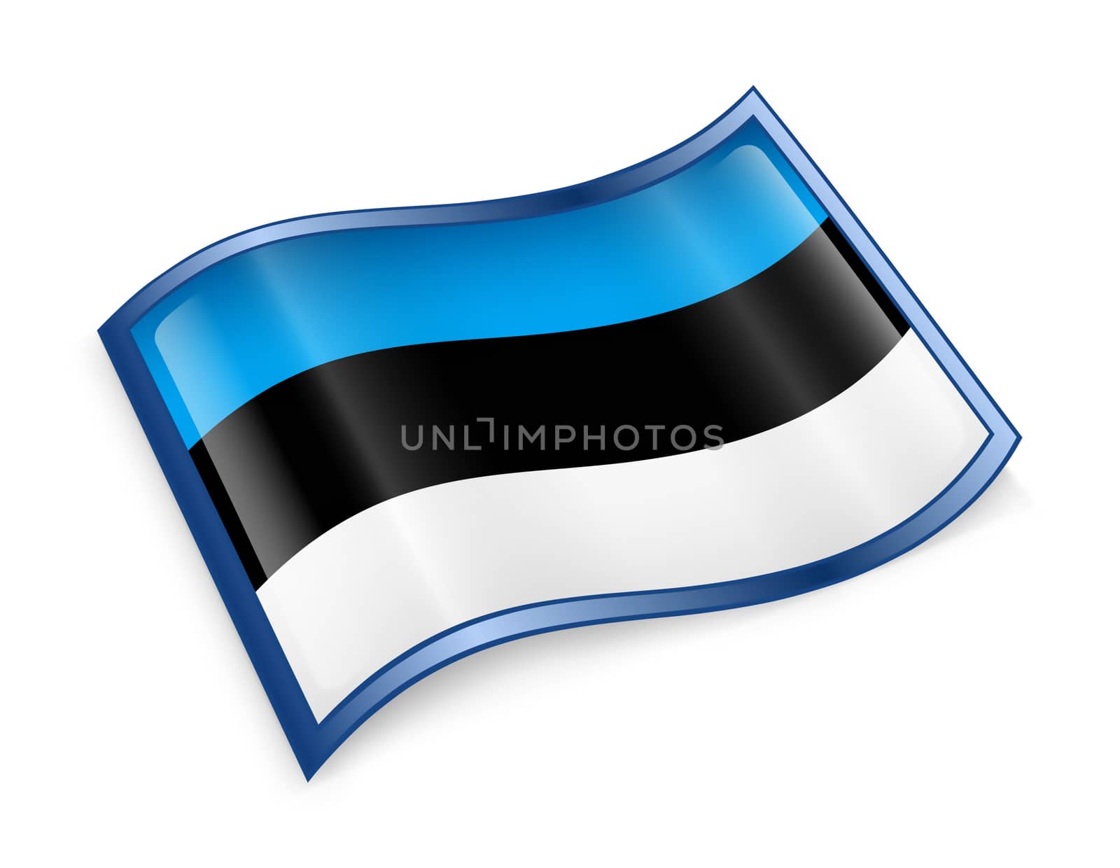 Estonia Flag Icon, isolated on white background.