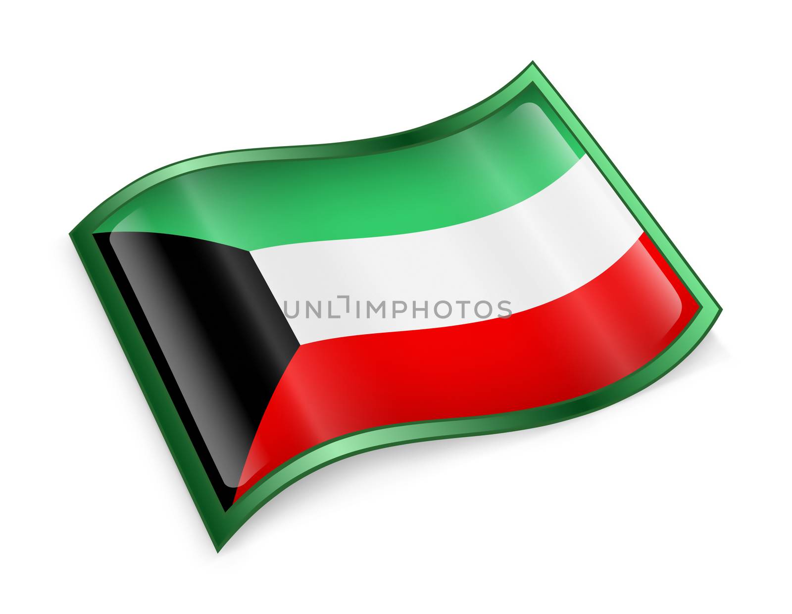 Kuwait Flag Icon, isolated on white background. by zeffss