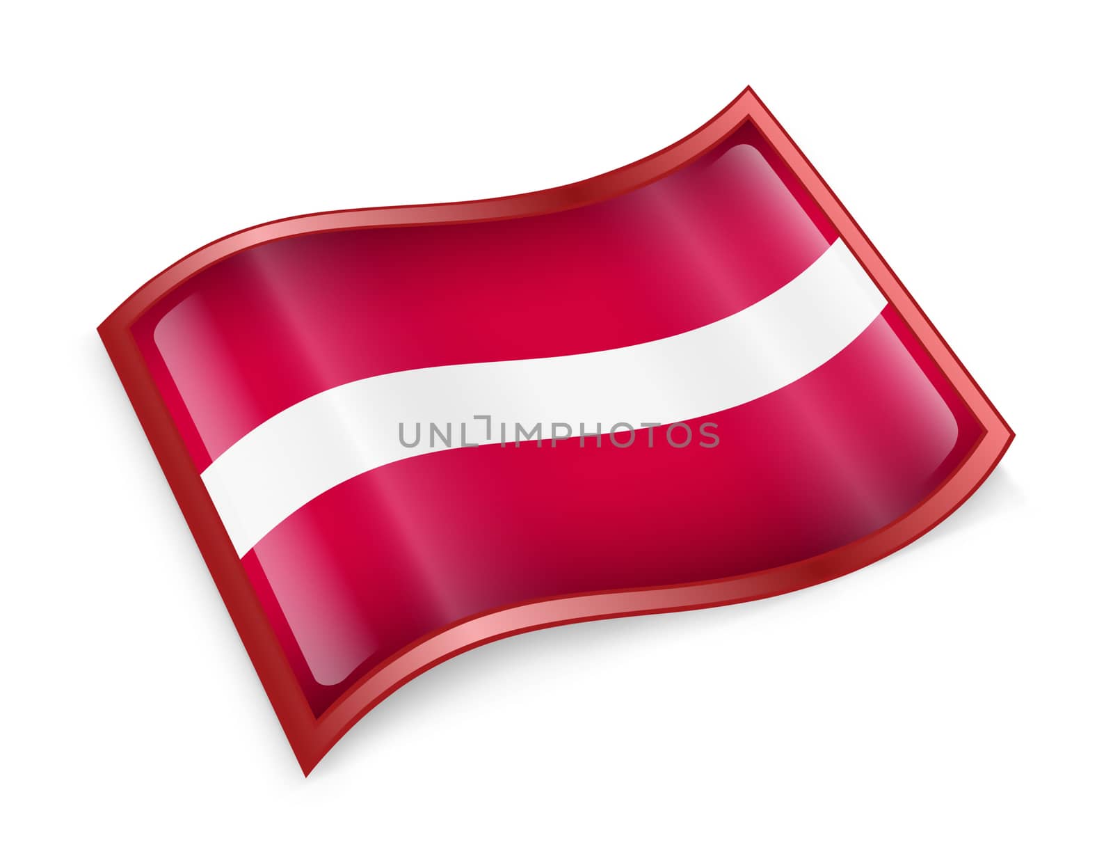 Latvia Flag icon, isolated on white background.