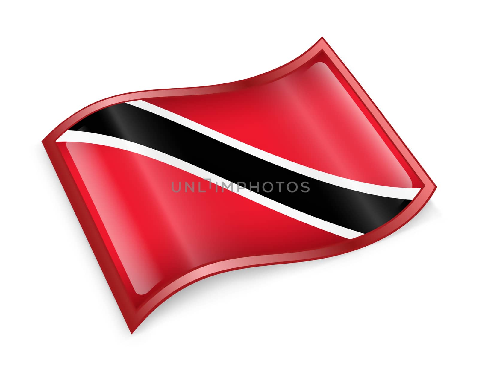 Trinidad and Tobago Flag icon, isolated on white background.